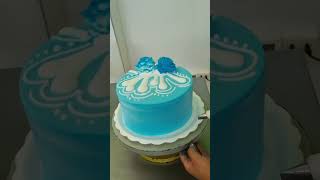 TORTA COLOR AZUL CON ROSAS [upl. by Ainecey777]