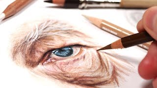 BIGGEST TIPS FOR DRAWING OLD PEOPLE IN COLORED PENCIL [upl. by Dun]