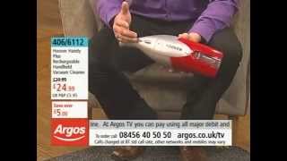 Hoover Handy Plus Rechargeable Handheld Vacuum Cleaner Demonstrated on Argos TV [upl. by Naanac48]