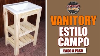 COMO HACER VANITORY ESTILO CAMPO EN MADERA  CARPINTERO DEL OESTE [upl. by Iralav656]