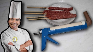 Faça sua máquina de fabricar espetinhos de carne moída kafta [upl. by Gladwin]