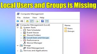 how to Local Users and Groups is Missing in Windows 11 [upl. by Kiel]