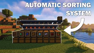 Minecraft EASY Automatic Sorting System 120 Tutorial [upl. by Yelir]