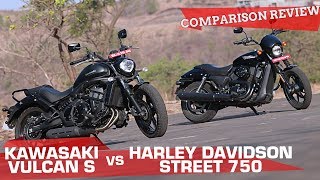 🏍️ Kawasaki Vulcan S vs 🏍️ HarleyDavidson Street 750  And the best midcapacity cruiser is [upl. by Aihsatal]