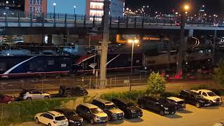 Amtraks California Zephyr departing Denver with 2 factory fresh ALC42 Chargers [upl. by Yesac617]