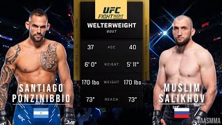 SANTIAGO PONZINIBBIO VS MUSLIM SALIKHOV FULL FIGHT UFC ON ESPN 59 [upl. by Aitetel38]