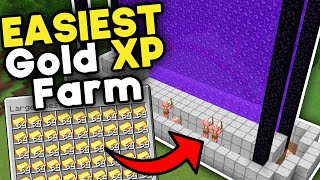 Easiest Gold XP Farm Minecraft Bedrock 121 [upl. by Lessard]