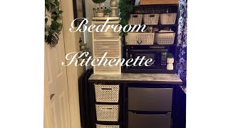 DIY Bedroom Kitchenette  Small Bedroom  mini fridge [upl. by Nylecsoj]