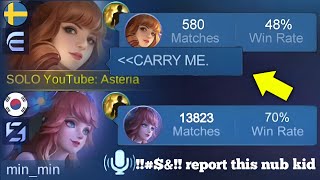 I PRETEND NUB KID IN RANK AND MY TEAMMATES TEACH ME PLAY GUINEVERE their reactions😂  MLBB [upl. by Noirrad]