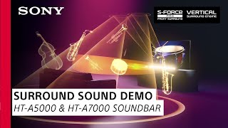 Virtual Surround Sound Demo for the HTA5000 and HTA7000 Soundbar  Sony [upl. by Loveridge766]