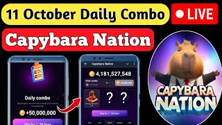 Capybara Nation Daily Combo Today  Capybara Nation 11 October Daily Combo  Capybara Nation Airdrop [upl. by Roberson215]