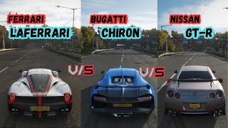 SPEED TEST BETWEEN LAFERRARI VS CHIRON VS GTR  😍 [upl. by Garnet]