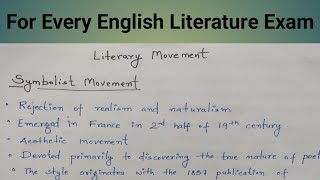 Symbolist literary movement  English literature englishliterature [upl. by Loos]