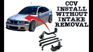 BMW E46 CCV  Crankcase Vent Valve remove  install without intake removal [upl. by Nyleda]