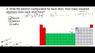 9  Writing Electron Configurations  Determining Unpaired Electrons [upl. by Chapell]