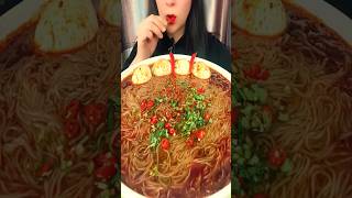 Spicy Noodles And egg Eating Challenge ASMR 🔥🍝🔥 shorts noodles asmr mukbang food youtubeshorts [upl. by Aenneea]