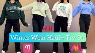 Winter Wear Haul😍  Try On meesho myntra haul fashion [upl. by Neraa]