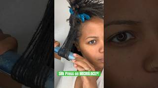 Microloc SILK PRESS  Flat Iron on MICROLCOCS  Come STRAIGHTEN my locs with me diymicrolocs [upl. by Shaer]