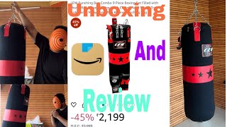 Punching bag under 2000  Lew punching bag unboxing  best boxing bag review [upl. by Medlin]