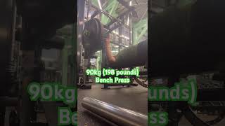 🏋🏻‍♂️A 26yearold Asian beginner just attempted a 90kg 198 pounds bench presstraining [upl. by Ical]