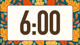 6 Minute Fun Fall Leaves Timer Warm Harp Alarm at End No Music [upl. by Eads]