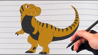 HOW TO DRAW TREX MINIBy Peerada [upl. by Baggett]