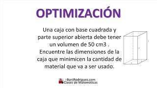 Optimización Área mínima El Profe Bani [upl. by Kulseth428]