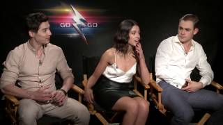 POWER RANGERS Backstage with Ludi Lin Naomi Scott amp Dacre Montgomery [upl. by Drofhsa]