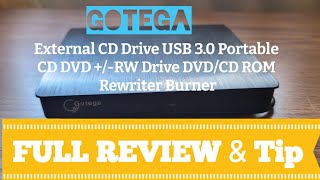 GOTEGA External CD Drive USB 30 Portable CD DVD RW FULL REVIEW amp TIP on File not Reading [upl. by Annirtak]