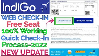 Indigo Web Checkin With Free Seat  Quick Web Checkin Process Indigo  Free Boarding Pass Indigo [upl. by Rasla860]