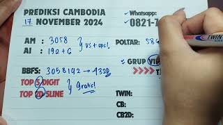 PREDIKSI JITU CAMBODIA 17 NOVEMBER 2024  BOCORAN ANGKA JITU TOGEL CAMBODIA HARI INI CAMBODIA JITU [upl. by Valentina4]