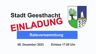 Geesthacht  Ratsversammlung Dezember 2023 [upl. by Maybelle257]