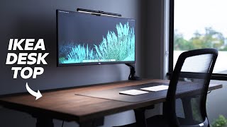 My DIY Custom Wood Stained IKEA Standing Desk [upl. by Nolrak]