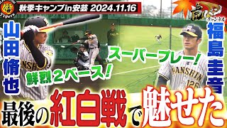 【11月16日秋季キャンプ】最後の紅白戦！山田がいきなり鮮烈二塁打！福島は超絶美技で魅せる！佐藤輝vs前川の4番打者対決も！阪神タイガース密着！応援番組「虎バン」ABCテレビ公式チャンネル [upl. by Aikemaj264]