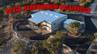 80X60 Barndominium WalkthroughTour Shop House Garage With Living Quarters [upl. by Allianora]