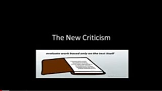 The New Criticism School [upl. by Ataynik]