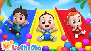 The Slide Song  Playground Song  Slip and Slide Down  Kids Songs amp Nursery Rhymes  LiaChaCha [upl. by Eaj]