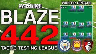 FM23 Tactic Testing League V233  BLAZE 442  Football Manager 2023 [upl. by Ybreh]