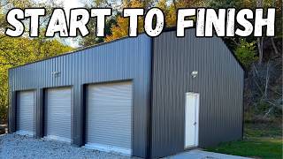 12 Minute Dream Garage  DIY Timelapse Shop Build Post Frame Pole Barn Shed Construction Building [upl. by Trow580]