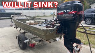 Running a 200 HP outboard on small 14 ft Jon Boat [upl. by Backler]