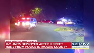 K9 units deployed after suspect runs from police in Moore County [upl. by Kelbee504]