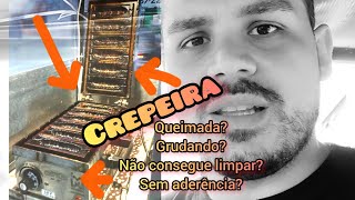 CREPEIRA MAQUINA DE FAZER CREPES TUTORIAL DE COMO LIMPAR GRUDANDO QUEIMANDO COM CROSTA SOCORRO [upl. by Bent996]