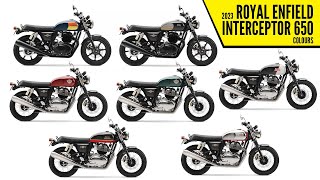 2023 Royal Enfield Interceptor 650 – All Color Options – Images  AUTOBICS [upl. by Yotal301]