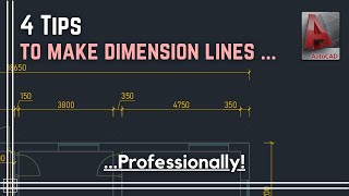 Autocad  4 Tips to make your dimension lines looking professional [upl. by Arahsak]