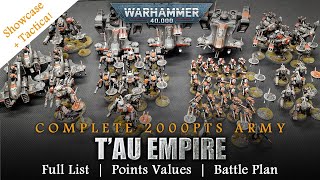 TAU EMPIRE 10th Edition 2000pts List Warhammer 40K Complete Army Showcase  Tactica [upl. by Frederick]