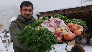 FROM NATURE TO THE KITCHEN A WARM AND DELICIOUS RECIPE FOR THE COLD SNOWY WINTER DAYS  RURAL DISH [upl. by Gillmore682]