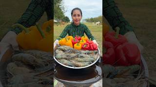 How to crispy shrimp with vegetable recipe shorts short cooking food recipe [upl. by Sofer]