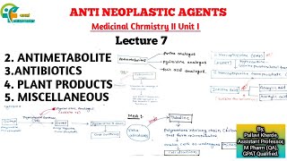 Antimetabolite Antibiotics Plant Products Miscellaneous antineoplastic agents  unit 1 medichem [upl. by Cowley]