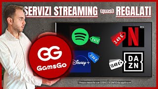 📺 DAZN NETFLIX DISNEY e altri servizi streaming a BASSO COSTO con GamsGo  👀 con CODICE SCONTO [upl. by Barrie]