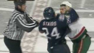 Cal Clutterbuck vs Steve Staios Jan 30 2009 [upl. by Mayworm323]